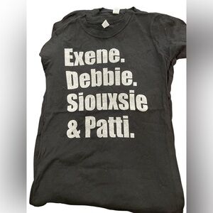 Punk rock Exene Debbie Patti Siouxsie black tee NWT women’s